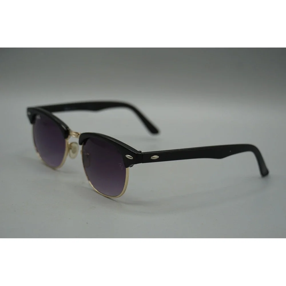 Ray-Ban RB3016 Clubmaster Classic Black Gold Purple Gradient Sunglasses 56mm
